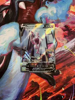 Pokemon GO TCG Mewtwo V 072/078 Alternate Alt Full Art Holo Foil NM Card 2022 - Image 1