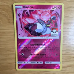 DIANCIE 94/147 POKEMON CARD (BURNING SHADOW SET) REVERSE HOLO POKEMON LEAGUE - Image 1