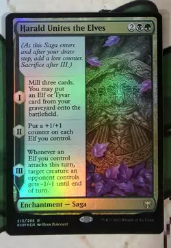 X 1 Harald Unites the Elves NM-M FOIL Kaldheim 213 MTG Magic The Gathering - Image 1
