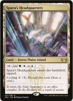 MTG Spara's Headquarters SNC NM Rare Land Forest Plains Island 257 New Capenna - Image 1