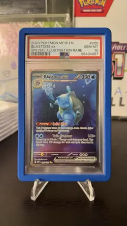 2023 POKEMON MEW EN-151 SPECIAL ILLUSTRATION RARE #200 BLASTOISE EX PSA 10 - Image 1