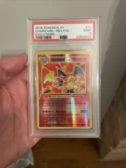 2016 POKEMON XY CHARIZARD-REV.FOIL EVOLUTIONS PSA 9 Mint - Image 1