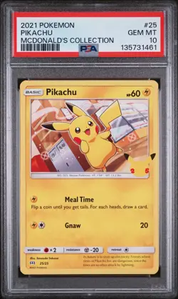 2021 POKEMON MCDONALD'S COLL #25 PIKACHU PSA 10 - Image 1