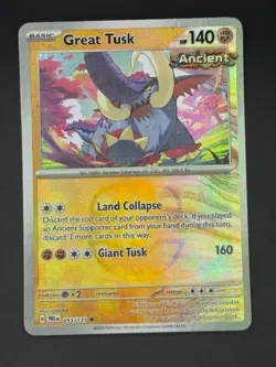 Pokemon TCG Great Tusk (Master Ball Pattern) 055/131 Prismatic Evolutions Holo - Image 1