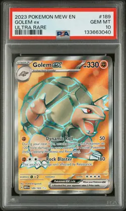 2023 POKEMON MEW EN-151 ULTRA RARE #189 GOLEM EX PSA 10 - Image 1