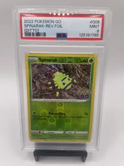 2022 POKEMON GO [DITTO] #006 SPINARAK-REVERSE FOIL PSA 9 - Image 1
