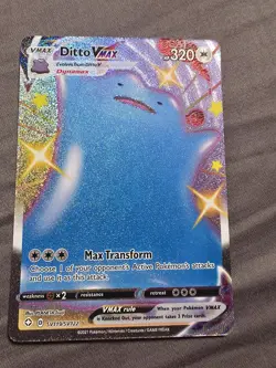 Shiny Ditto VMAX Full Art Holo SV119/SV122 Shining Fates Pokemon TCG Rare A - Image 1