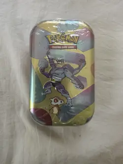 Pokemon TCG Scarlet & Violet 151 Mini Tin- Machamp / Cubone Art - Factory Sealed - Image 1
