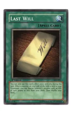 Yugioh- 1X Last Will - Common - 1st Edition - SYE-031 - Light Play - Image 1
