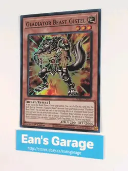YuGiOh Gladiator Beast Gistel 1st Edition SUDA-EN017 Super Rare - MN - Image 3