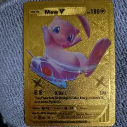 Mew V 069/189 Pokemon Gold Foil Card Fan Art - Image 1