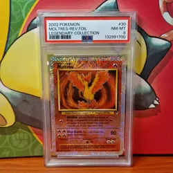 Moltres 30/10 -Legendary Collection Reverse Holo - PSA 8 - WoTC Pokemon Card - Image 1