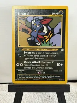 Pokemon Card 1ST EDITION Sneasel Neo Revelation 24/64 WotC Non Holo Rare NM - Image 1
