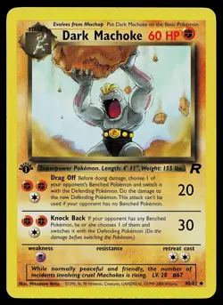 Pokemon Card - Dark Machoke Team Rocket 40/82 Uncommon 1st Edition - Image 1