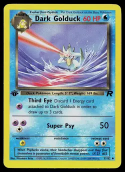 Pokemon Card - Dark Golduck Team Rocket 37/82 Uncommon 1st Edition - Image 1