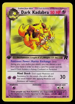 Pokemon Card - Dark Kadabra Team Rocket 39/82 Uncommon 1st Edition - Image 1