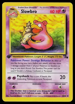 Pokemon Card - Slowbro Fossil 43/62 Uncommon 1st Edition - Image 1