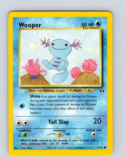 Pokemon TCG Wooper Neo Discovery 71/75 Unlimited Common Card WOTC LP-NM - Image 1