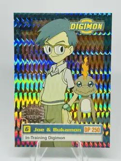 1999 Digimon Animated Series Exclusive Preview Joe & Bukamon Holo Card #9 of 34 - Image 1