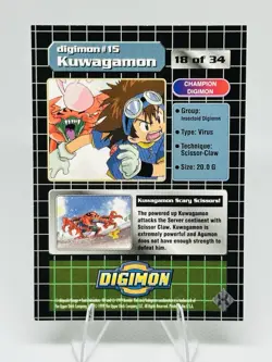 Digimon Kuwagamon Holo #18 Collectible Trading Card Bandai 1999 - Image 2