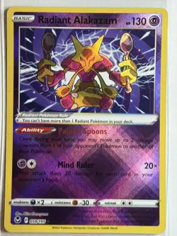 Radiant Alakazam SWSH12: Silver Tempest 059/195 NM Pokemon Card - Image 1