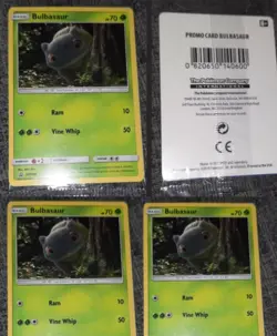 4x Pokemon Bulbasaur SM198 Card Detective Pikachu Movie, Promo RARE & SEALED - Image 1