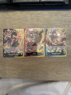 Set of 3 ONE PIECE TCG ST13-001, ST13-002 & ST13-003 Halo Foil Cards - NM - Image 1