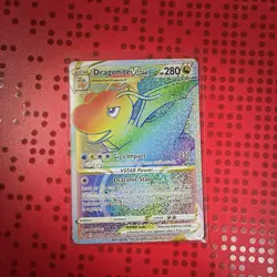 Pokemon Go Dragonite VSTAR Rainbow Secret Rare Card 81/78 MINT - Image 1