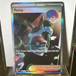 Pokemon TCG Penny Paldean Fates Trainer Holo Card 239/091 SIR - Image 1