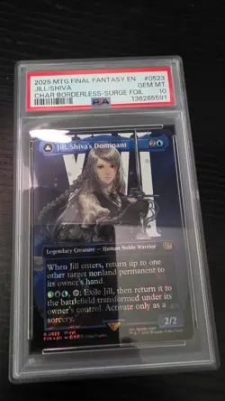 2025 MTG Final Fantasy Jill Shiva's Dominant Borderless Surge Foil 0523 PSA 10 - Image 1