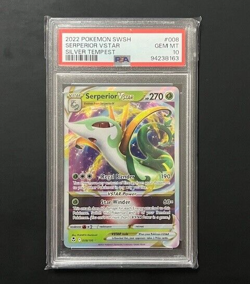 2022 Pokemon Silver Tempest Serperior VStar #008 PSA 10 Gem Mint - Image 3