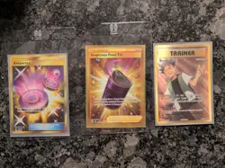Pokemon Tcd Gold Card Lot. Brocks Grit. Suspicious Food Tin. Eneporter - Image 1