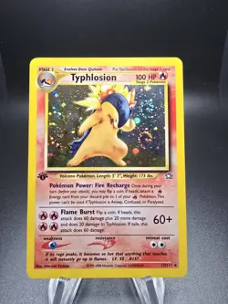 Pokemon Typhlosion Neo Genesis Holo Card 17/111 First Edition LP Double Swirl 🌀 - Image 3