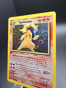 Pokemon Typhlosion Neo Genesis Holo Card 17/111 First Edition LP Double Swirl 🌀 - Image 4