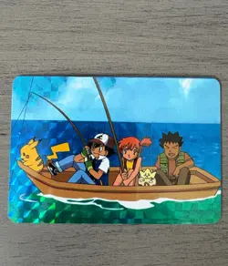 Rare 1996 Japan Pokemon Vending Machine Card - Ash, Pikachu, Misty & Brock - Image 1