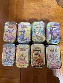 Pokemon Prismatic Evolutions Mini Tins Sealed Lot Of 8 FULL ART SET - Image 1