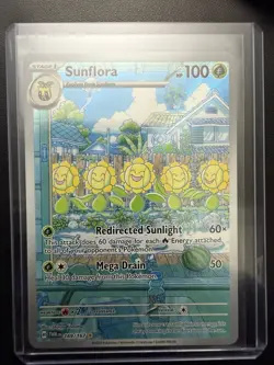 Pokemon 2024 Twilight Masquerade Sunflora #169/167 Illustration Rare NM - Image 1