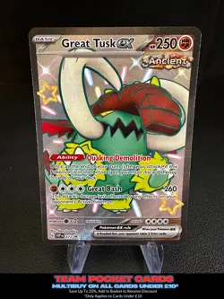 Great Tusk Ex SVP072, Black Star Promo, Pokemon, NM - Image 1