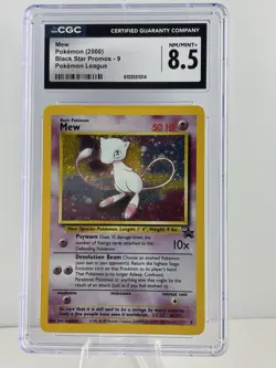 2000 POKEMON PROMO BLACK STAR POKEMON LEAGUE #9 MEW-HOLO CGC 8.5 NM/MINT+ - Image 1