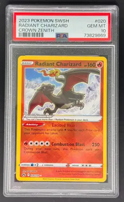 2023 Radiant Charizard #020 Crown Zenith Galarian Gallery Pokemon PSA 10 GEM - Image 1