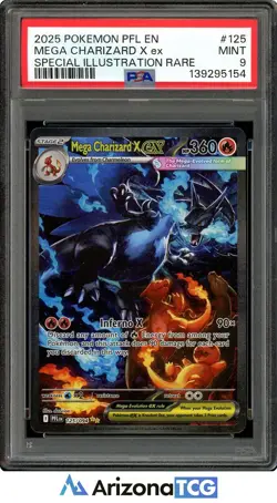 Pokemon 2025 Mega Charizard X ex 125/094 SIR Phantasmal Flames PSA 9 - Image 1