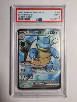 2023 Pokemon Blastoise ex 184/165 Ultra Rare EN 151 PSA 9 Mint - Image 3