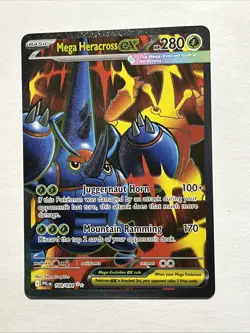 Pokemon TCG Holo Ultra Rare Mega Heracross EX 108/094￼ phantasmal Flames - Image 1