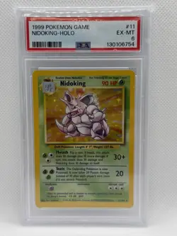 1999 Pokemon Game Base Set Nidoking - Holo #11 PSA 6 EX-MINT - Image 1