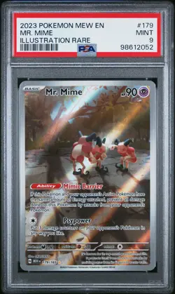 2023 POKEMON MEW EN-151 ILLUSTRATION RARE #179 MR. MIME PSA 9 - Image 1