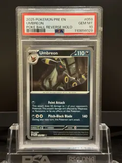 2025 Pokemon TCG Umbreon #059/131 Poke Ball Reverse Holo PSA 10 - Image 1