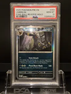 2025 Pokemon TCG Umbreon #059/131 Poke Ball Reverse Holo PSA 10 - Image 2