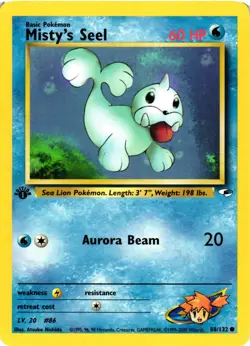 Pokemon TCG Misty's Seel Gym Heroes 88/132 Regular 1st Edition Common VLP - Image 1