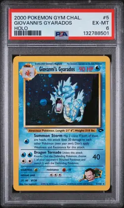 Pokemon TCG Giovanni's Gyarados Gym Challenge Holo Rare 5/132 PSA 6 - Image 2