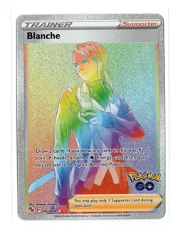 Blanche 082/078 Pokemon Go Rainbow Secret Rare Full Art Supporter TCG 2022 - Image 1